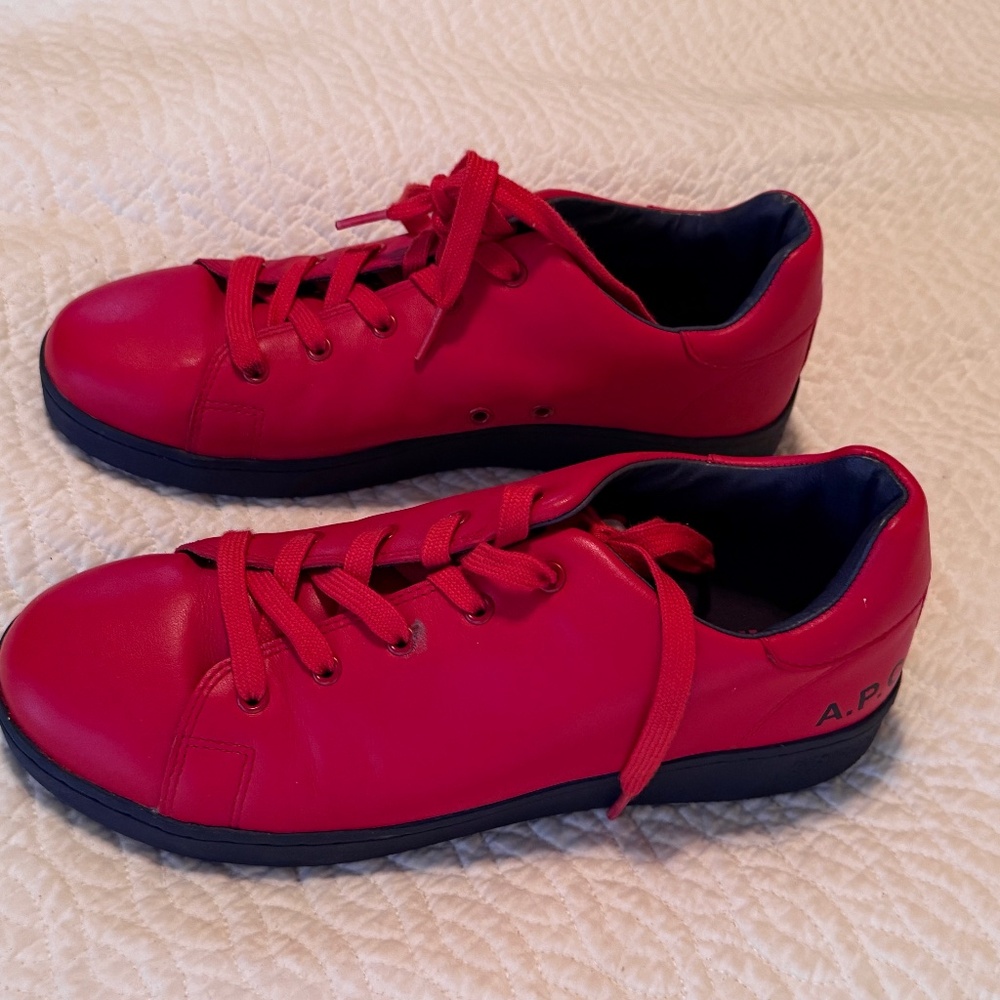 Minimal Sneaker in vibrant red by A.P.C. — never worn